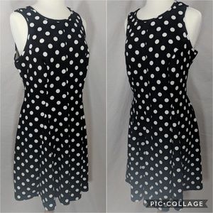 Love Squared Black/White Polka Dot FitNFlare Dress